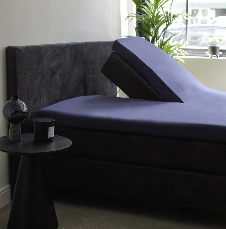 Splittopper Hoeslaken - Egyptisch Katoen Stretch - Navy - Image 3