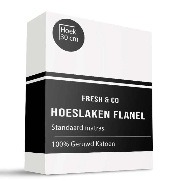Hoeslaken Katoen Flanel - Wit