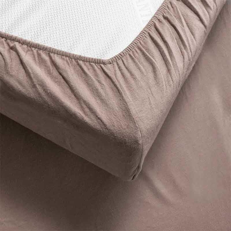 Hoeslaken Katoen Flanel - Taupe - Image 4