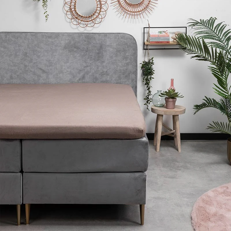 Topper Hoeslaken - Katoen Flanel - Taupe - Image 2