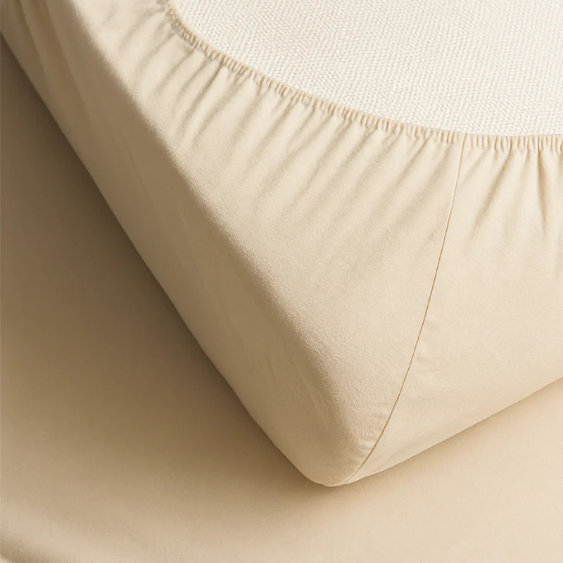 Hoeslaken Katoen Flanel - Creme - Image 3