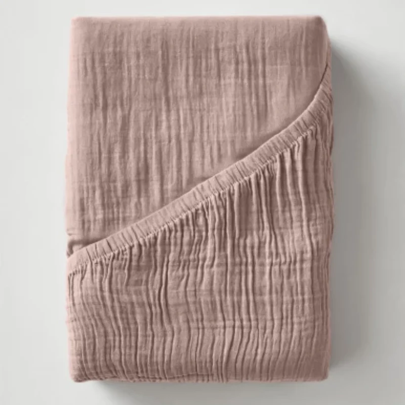 Hoeslaken Katoen Mousseline - Roze - Image 3