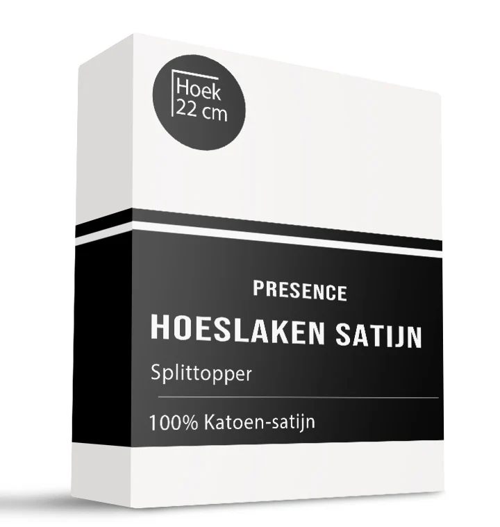 Splittopper Hoeslaken - Katoen Satijn - Wit