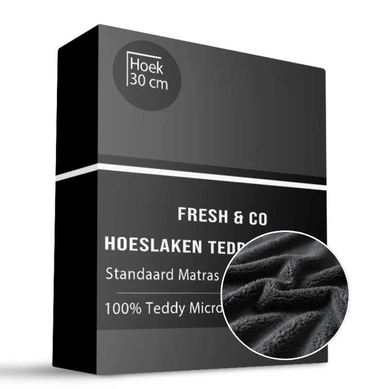 Hoeslaken Teddy - Antraciet