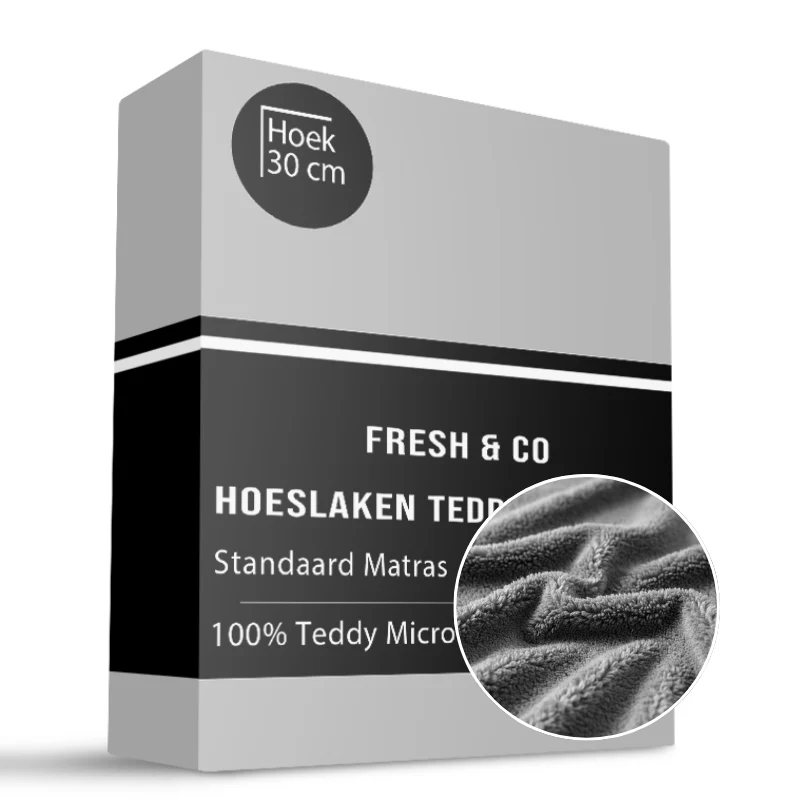 Hoeslaken Teddy - Lichtgrijs