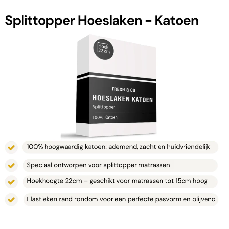 Splittopper Hoeslaken - Katoen - Antraciet - Image 4