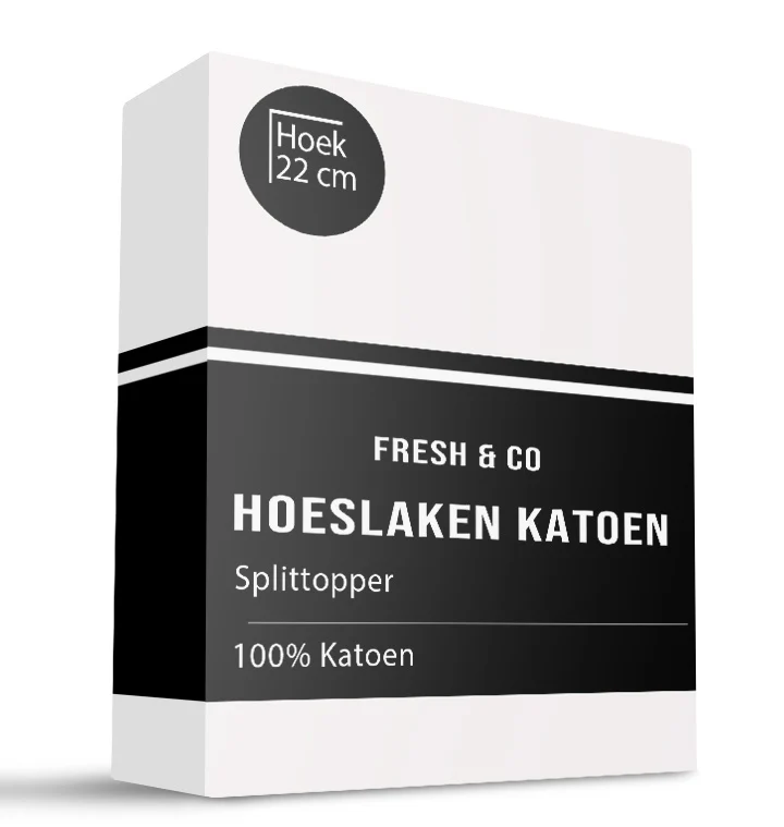 Splittopper Hoeslaken - Katoen - Wit