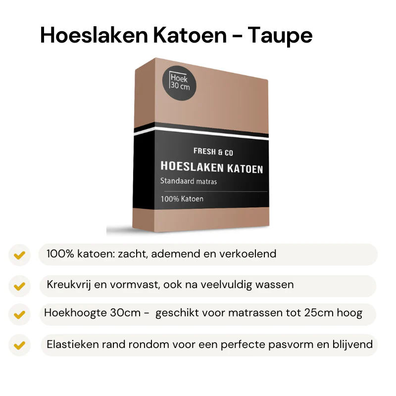 Hoeslaken -  Katoen - Taupe - Image 2