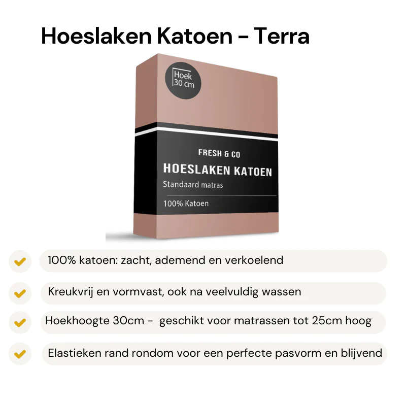 Hoeslaken -  Katoen - Terra - Image 2