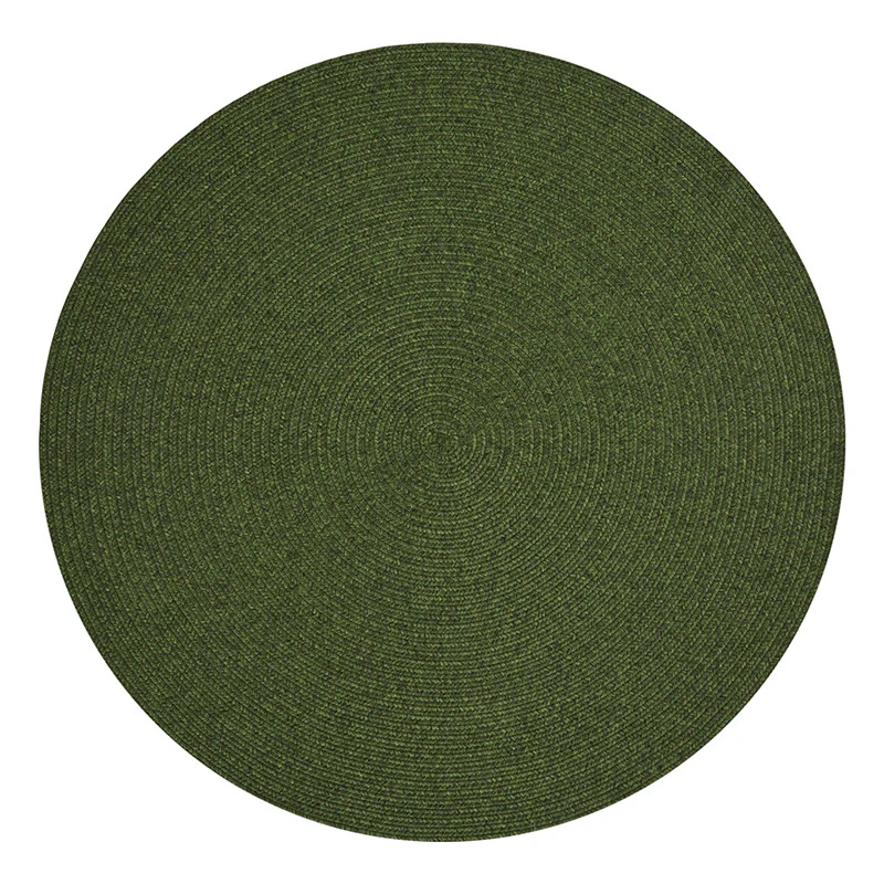 Jute Buitenkleed Braids Rond - Groen - Image 2
