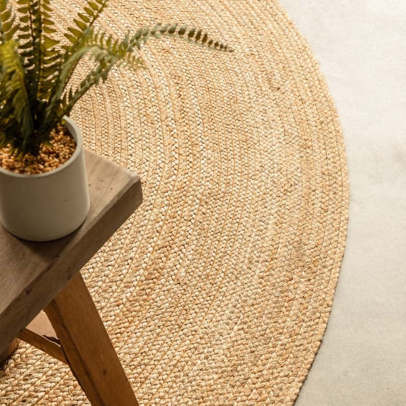 Jute Vloerkleed Geweven - Rond - Naturel - Image 3