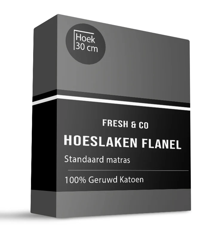 Flanel Dekbedovertrek + Hoeslaken - Antraciet - Image 3