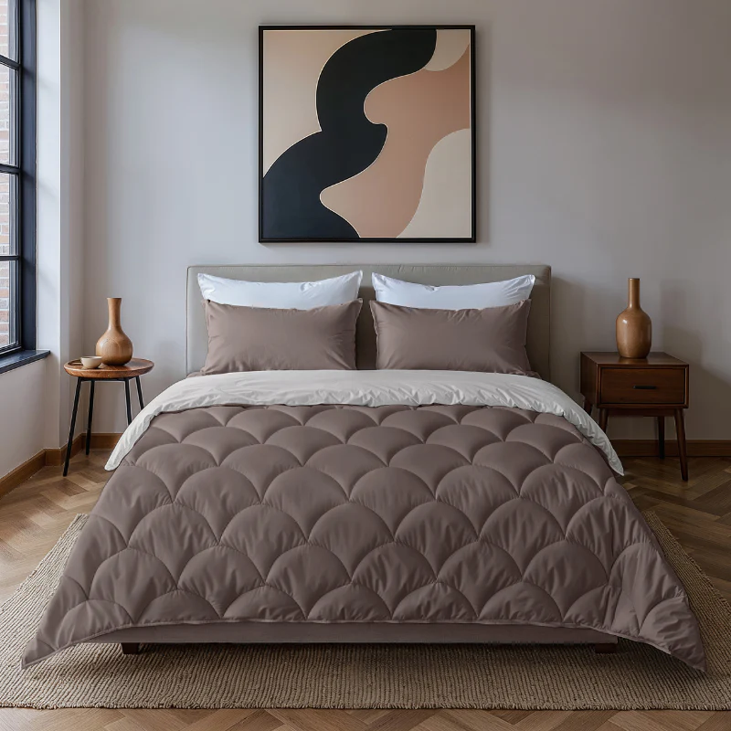 Lazy Dekbed Zonder Overtrek - Double Face - Bruin/Off White - Image 7