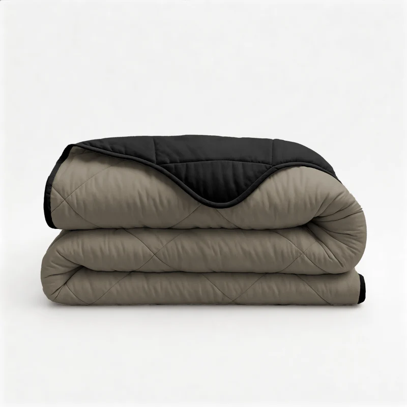 Lazy Dekbed Zonder Overtrek - Double Face - Taupe/Zwart - Image 6