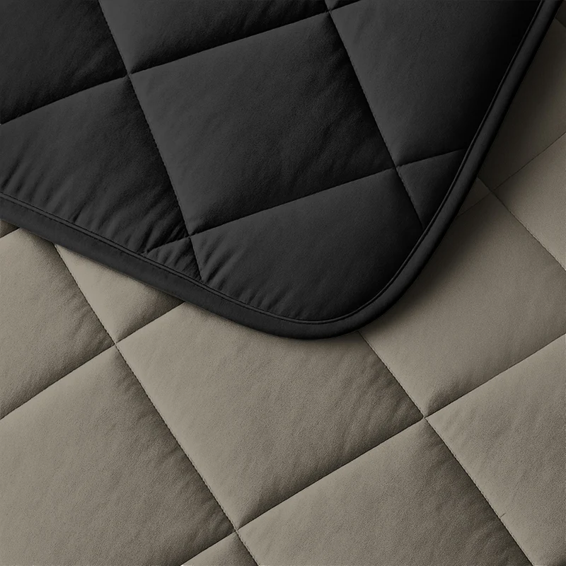 Lazy Dekbed Zonder Overtrek - Double Face - Taupe/Zwart - Image 8
