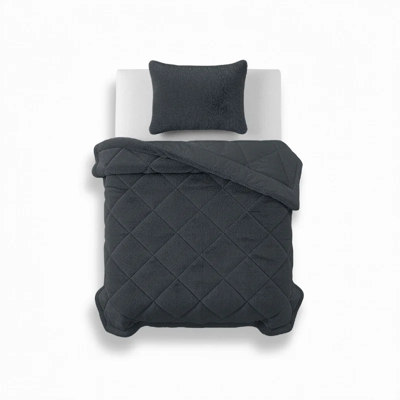 Lazy Dekbed Zonder Overtrek - Teddy Fur - Antraciet - Image 10