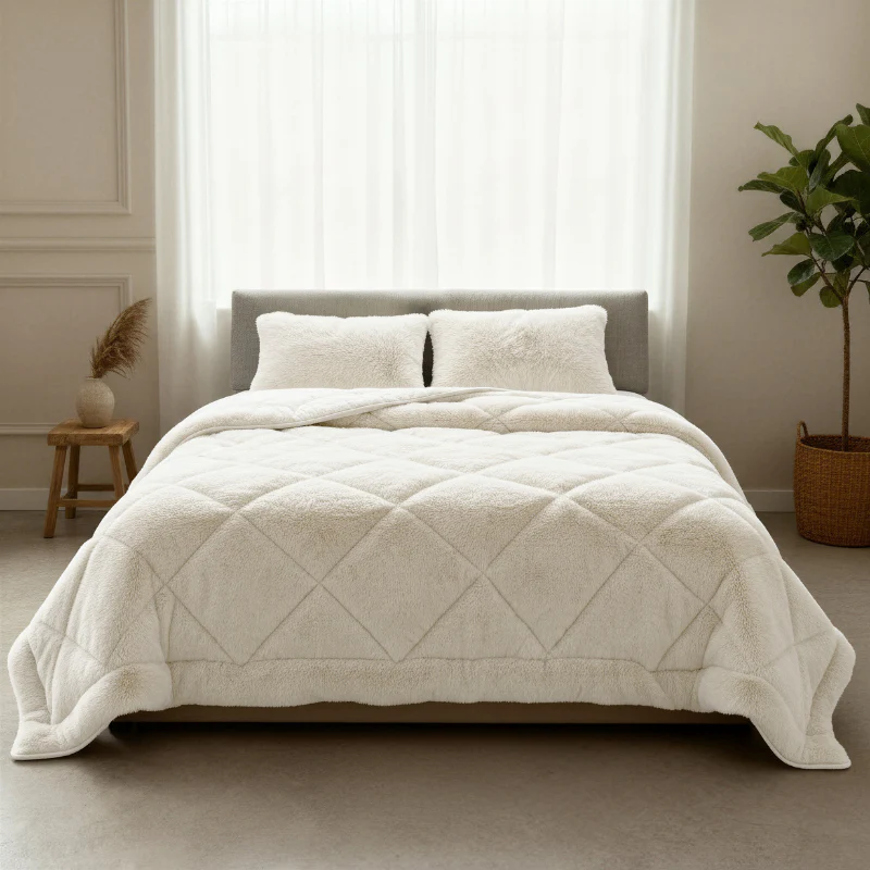Lazy Dekbed Zonder Overtrek - Teddy Fur - Beige - Image 5