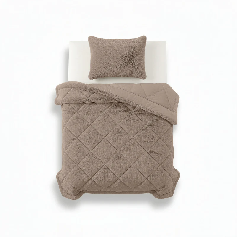 Lazy Dekbed Zonder Overtrek - Teddy Fur - Taupe - Image 9