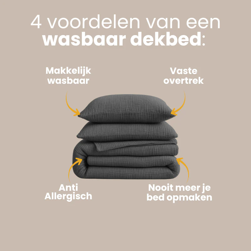 Lazy Dekbed Zonder Overtrek - Katoen Mousseline - Antraciet - Image 13