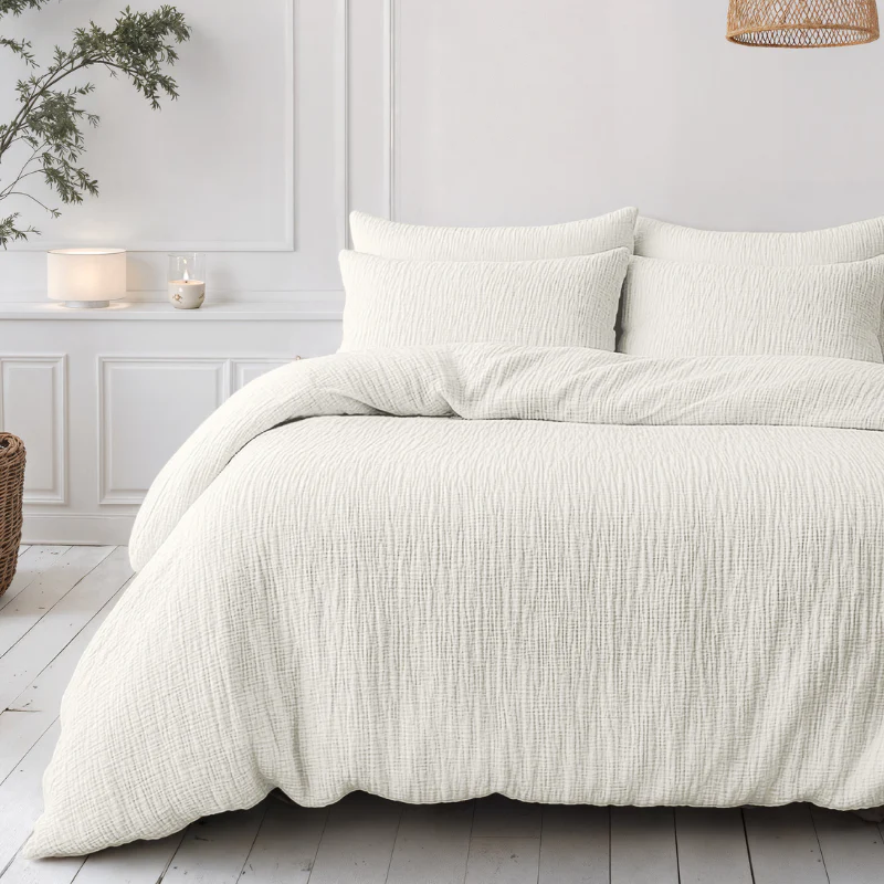 Lazy Dekbed Zonder Overtrek - Katoen Mousseline - Beige - Image 2