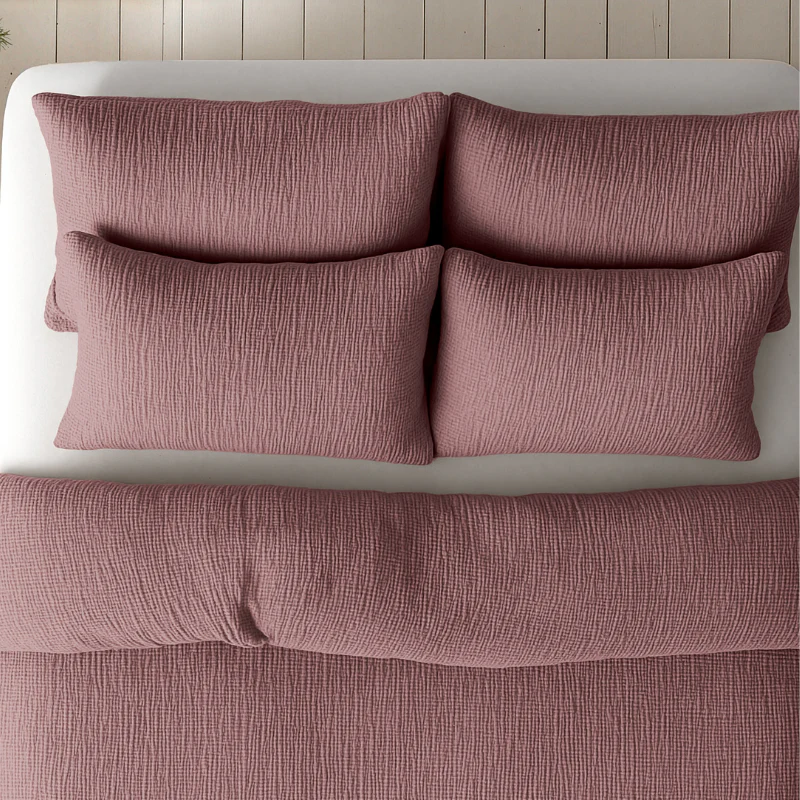 Lazy Dekbed Zonder Overtrek - Katoen Mousseline - Oud Roze - Image 10