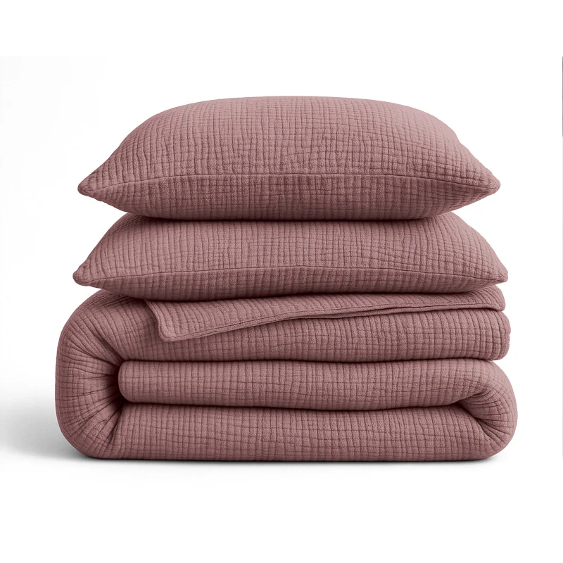 Lazy Dekbed Zonder Overtrek - Katoen Mousseline - Oud Roze - Image 5
