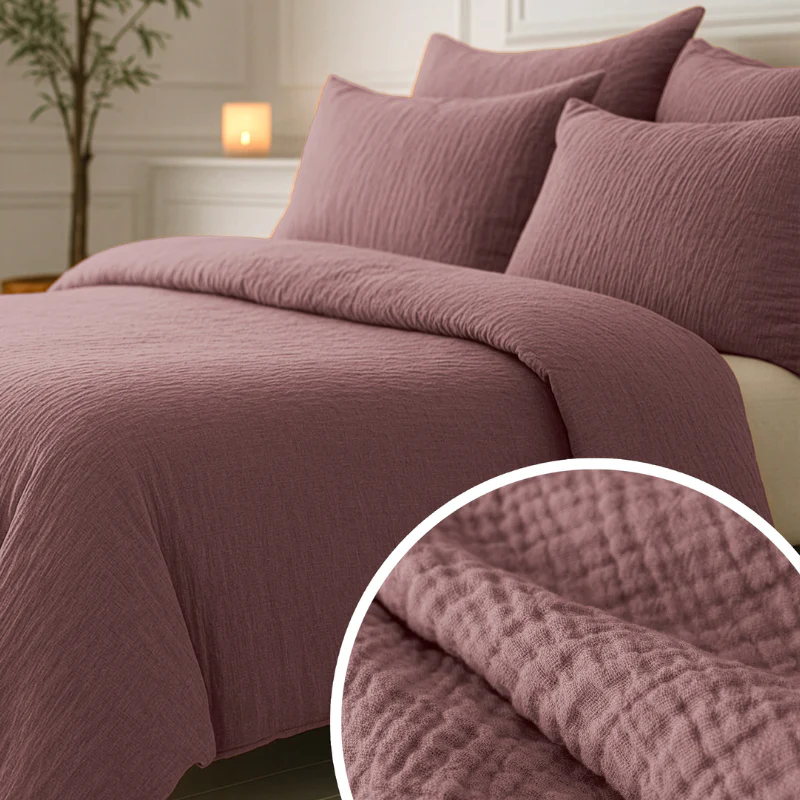 Lazy Dekbed Zonder Overtrek - Katoen Mousseline - Oud Roze - Image 9
