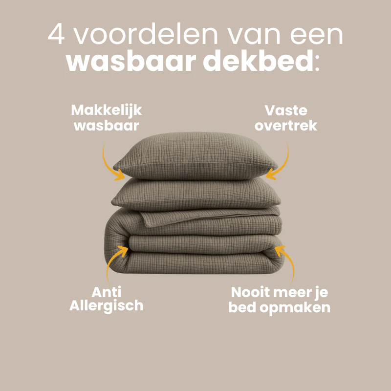 Lazy Dekbed Zonder Overtrek - Katoen Mousseline - Taupe - Image 12
