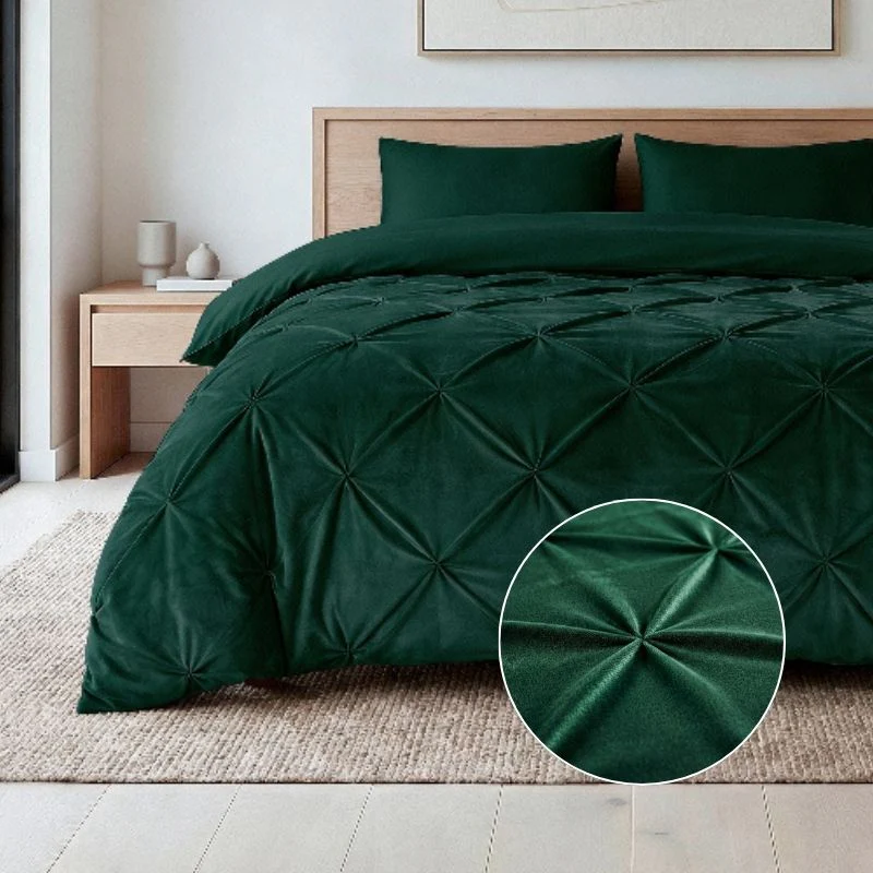 Lazy Dekbed Zonder Overtrek - Velvet Pintuck - Groen - Image 2