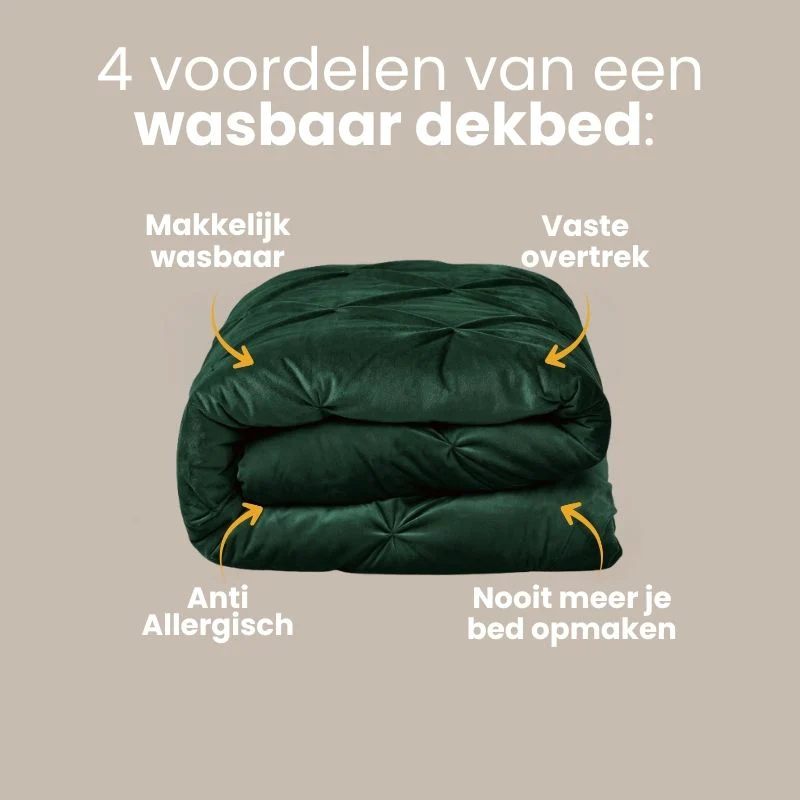 Lazy Dekbed Zonder Overtrek - Velvet Pintuck - Groen - Image 3