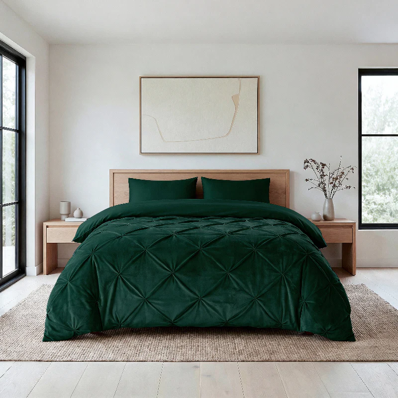 Lazy Dekbed Zonder Overtrek - Velvet Pintuck - Groen - Image 4