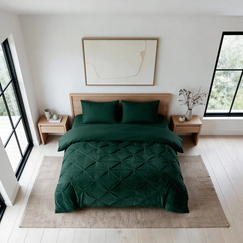 Lazy Dekbed Zonder Overtrek - Velvet Pintuck - Groen - Image 6