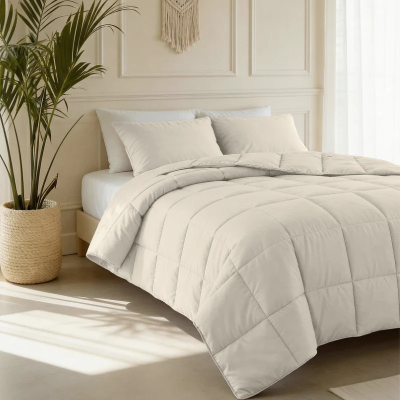 Lazy Dekbed Zonder Overtrek - Percale Katoen - Beige - Image 3