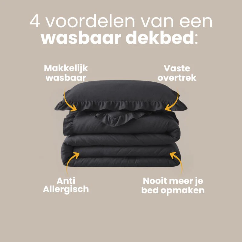 Lazy Dekbed Zonder Overtrek Ruffles - Antraciet - Image 3