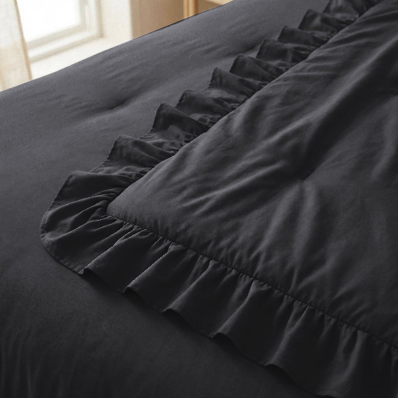 Lazy Dekbed Zonder Overtrek Ruffles - Antraciet - Image 5