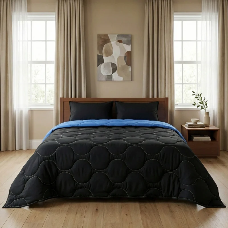 Lazy Dekbed Zonder Overtrek - Zwart/Blauw - Image 3