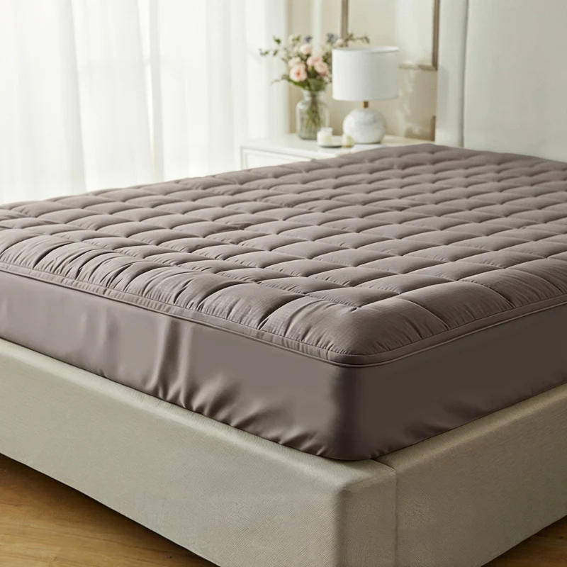 Wasbare Topper & Hoeslaken in 1 – Ultiem Slaapcomfort - Taupe - Image 8