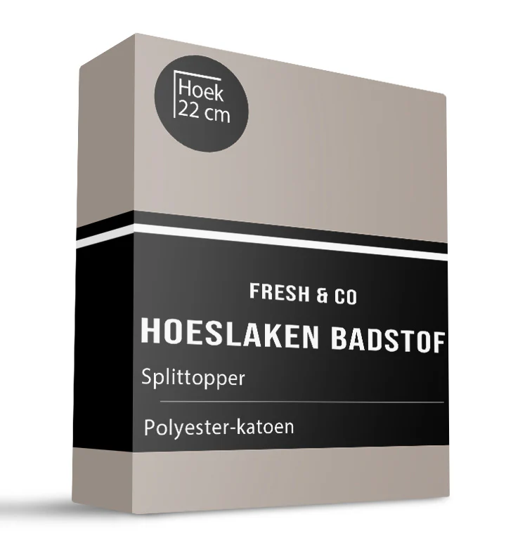 Splittopper Hoeslaken - Badstof - Taupe - Image 5
