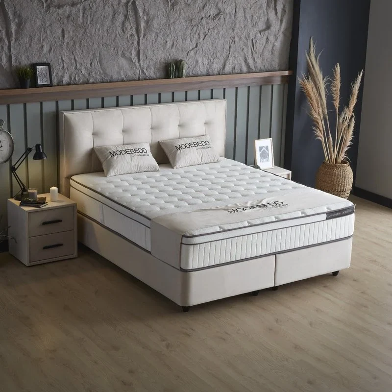 Boxspring met opbergruimte Modebedd - Beige - Image 5