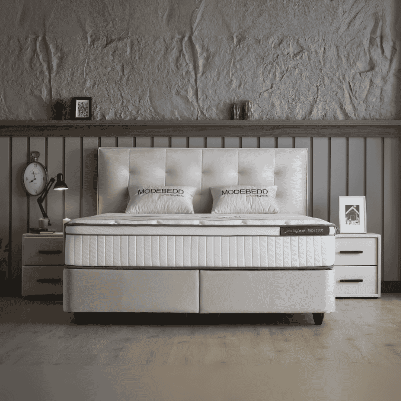 Boxspring met opbergruimte Modebedd - Beige - Image 6