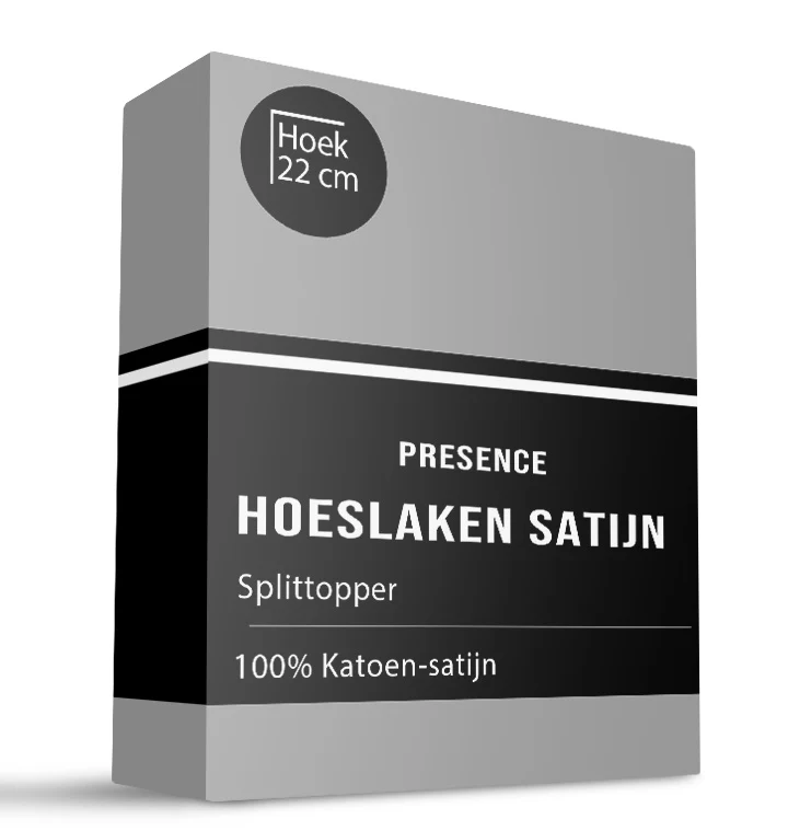 Splittopper Hoeslaken - Katoen Satijn - Zilver