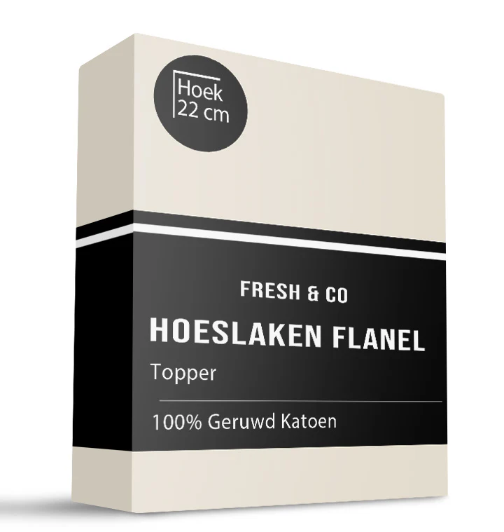 Topper Hoeslaken - Katoen Flanel - Creme