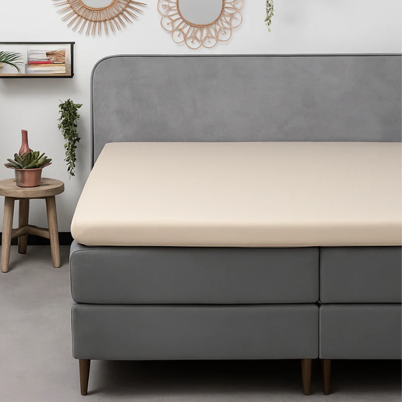 Topper Hoeslaken - Katoen Flanel - Creme - Image 2