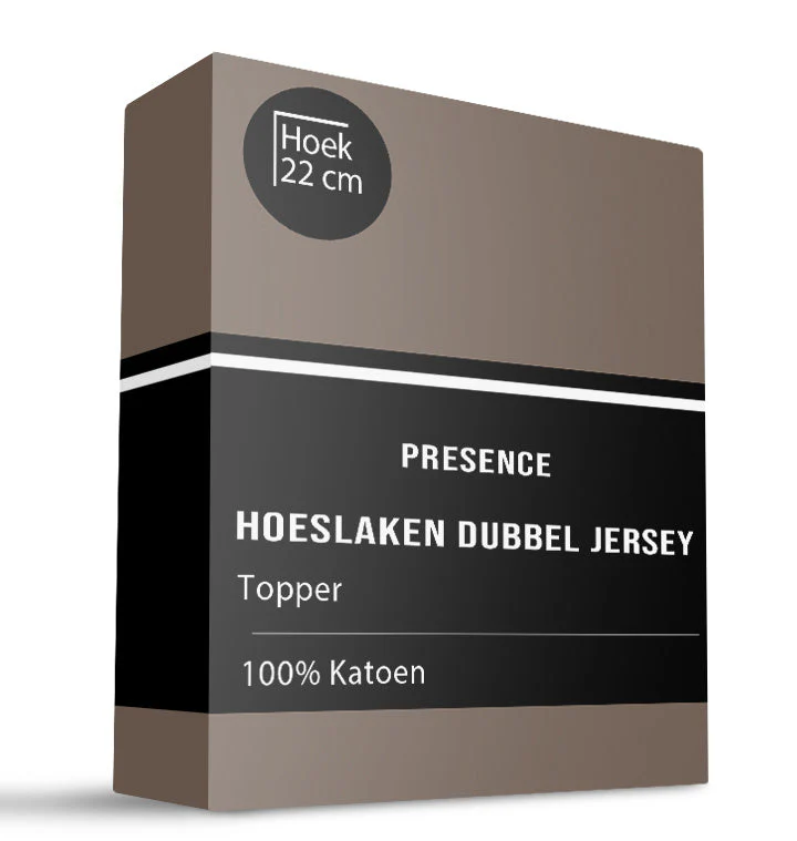 Topper Hoeslaken - Katoen Dubbel Jersey - Truffel - Image 6
