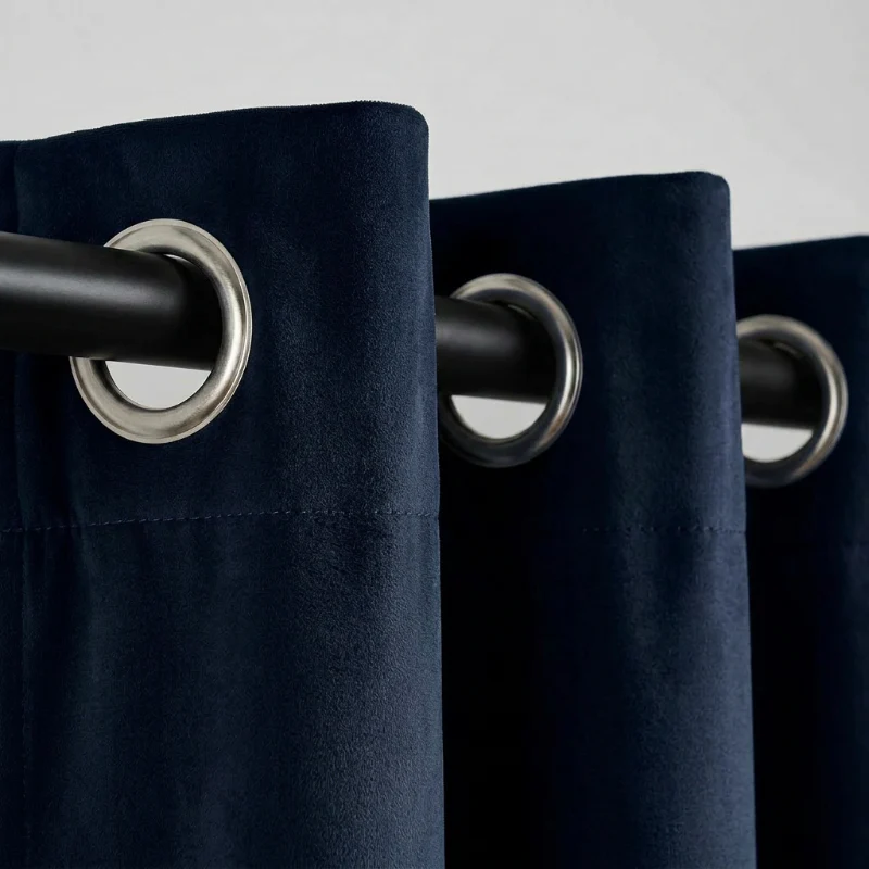 Velvet Gordijnen Verduisterend - Haken of Ringen - Navy - Image 4
