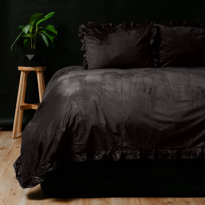 Dekbedovertrek Velvet Ruffles  - Zwart - Image 2