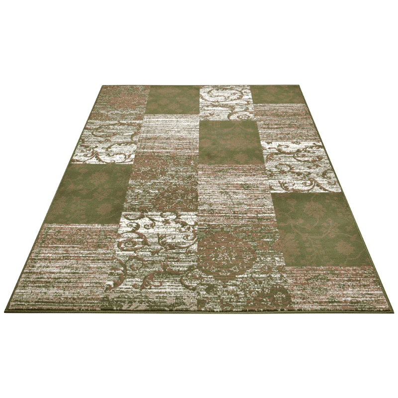 Vloerkleed Bloques - Groen/Crème - Image 4