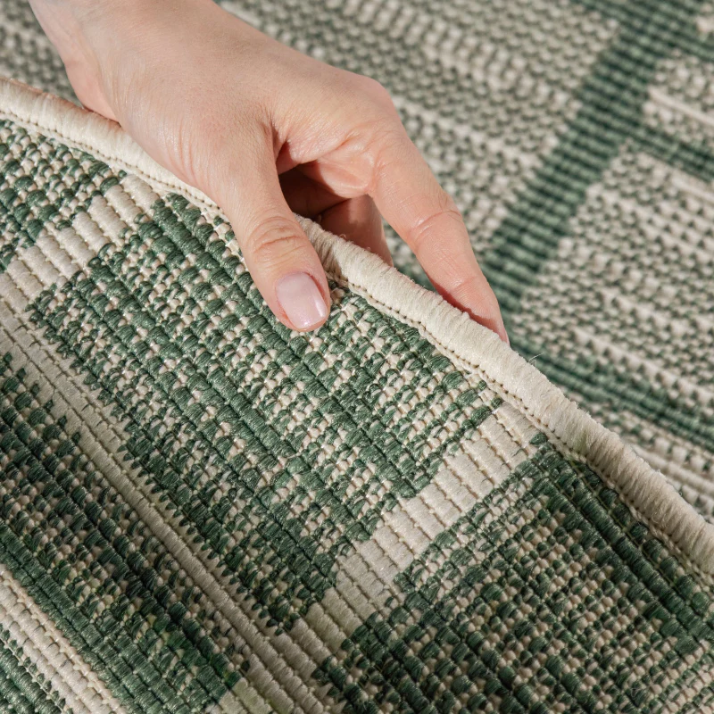 Vloerkleed Crouch Rond - Groen Wit - Image 4