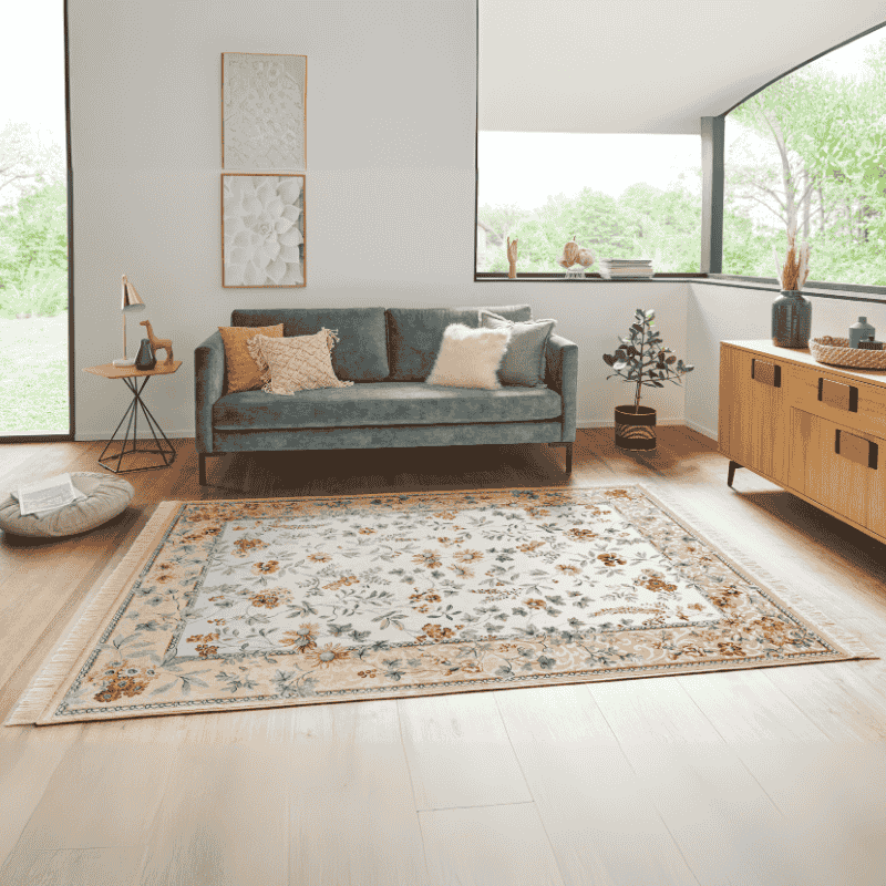 Vloerkleed Oriental Flowers - Geel/Crème - Image 3