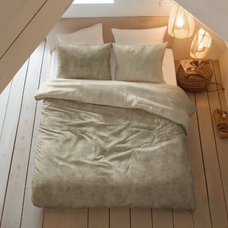 Dekbedovertrek Katoen Flanel - Washed Cotton Taupe - Image 2